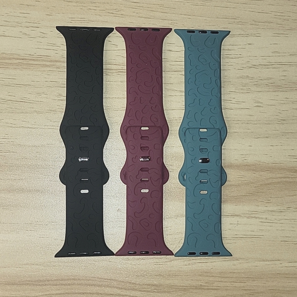 Pack of 3 leopard print apple watch bands